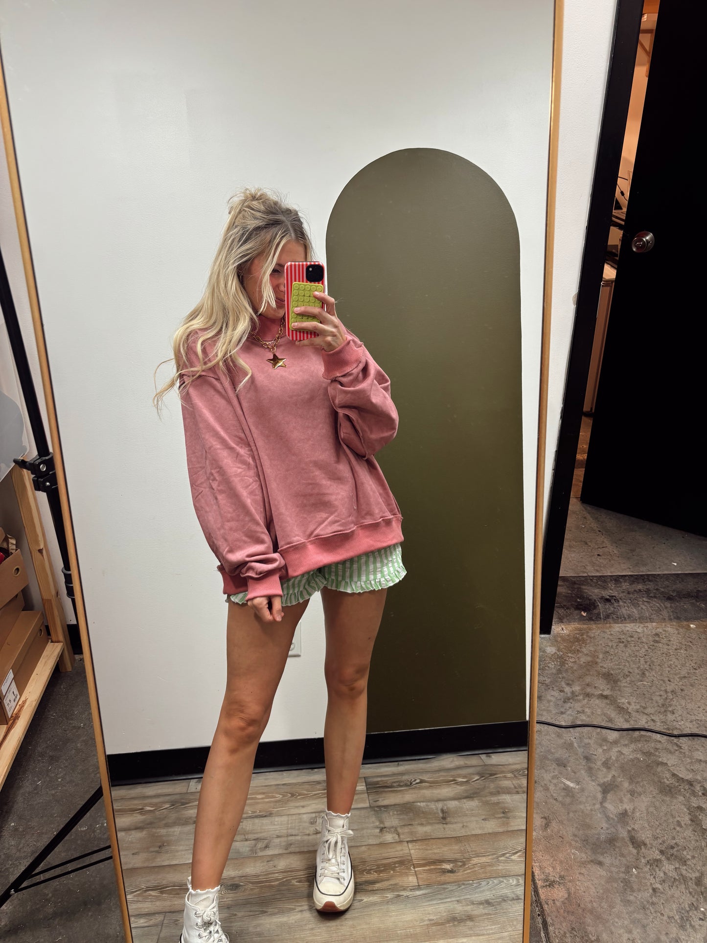 Petal Pink Mock Neck Top