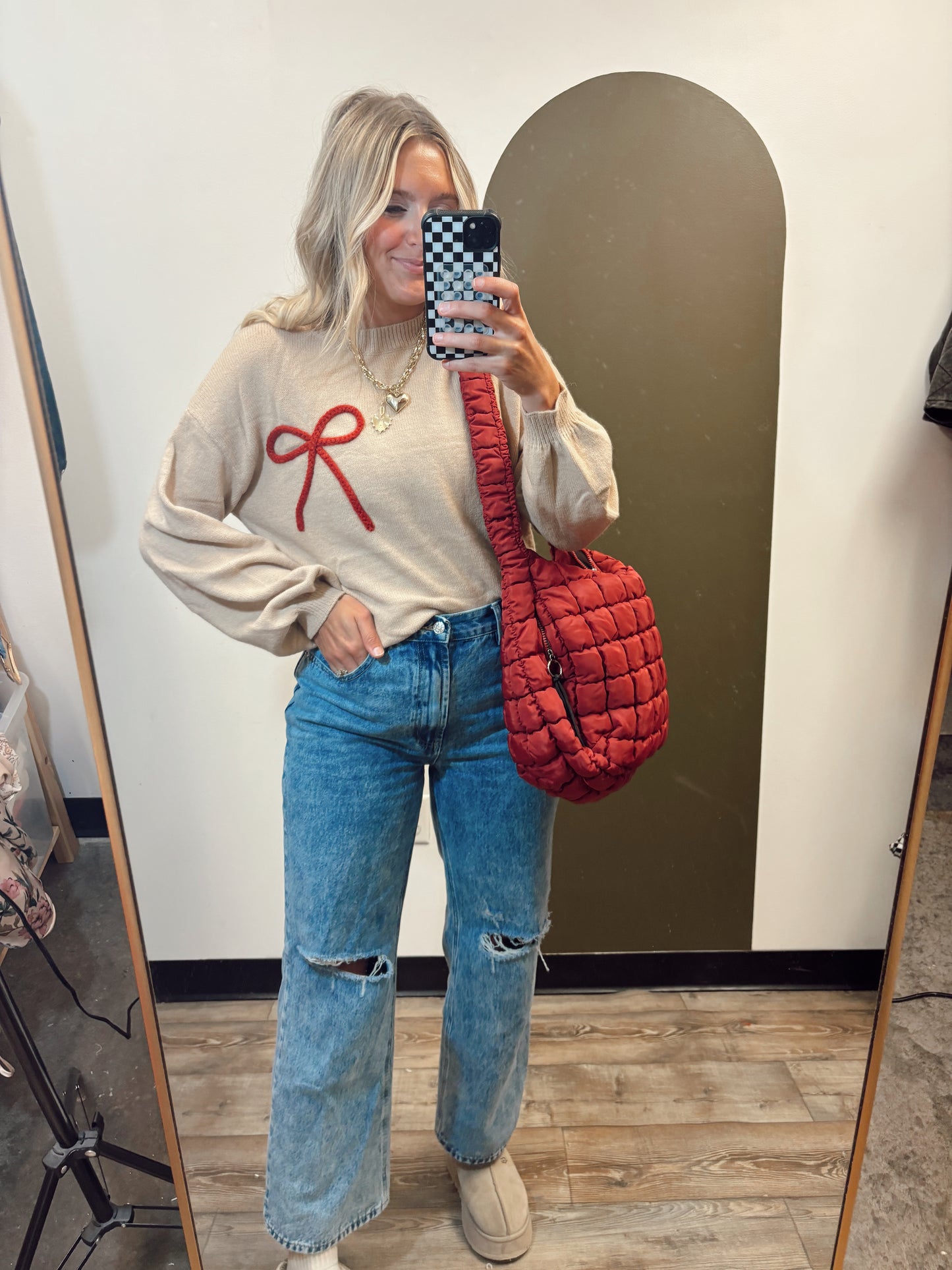 Carmen Quilt Hobo Bag (Crimson)