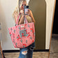 Cherry Tree Quilt Tote (Black Stripe)
