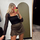 Kori Sheer Sleeve Top (Black)
