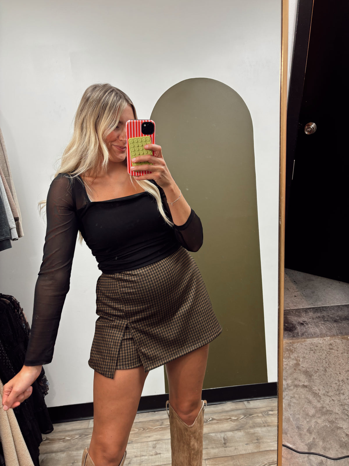 Kori Sheer Sleeve Top (Black)