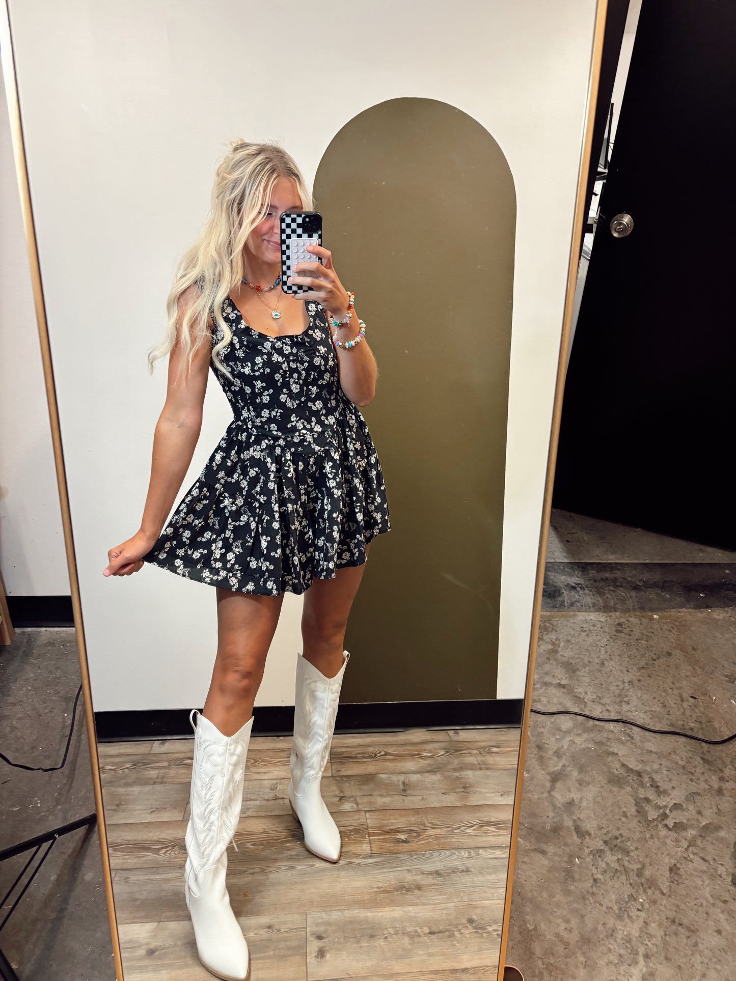 Lana Floral Romper (Black)