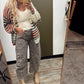 Zebra Print Barrel Jean