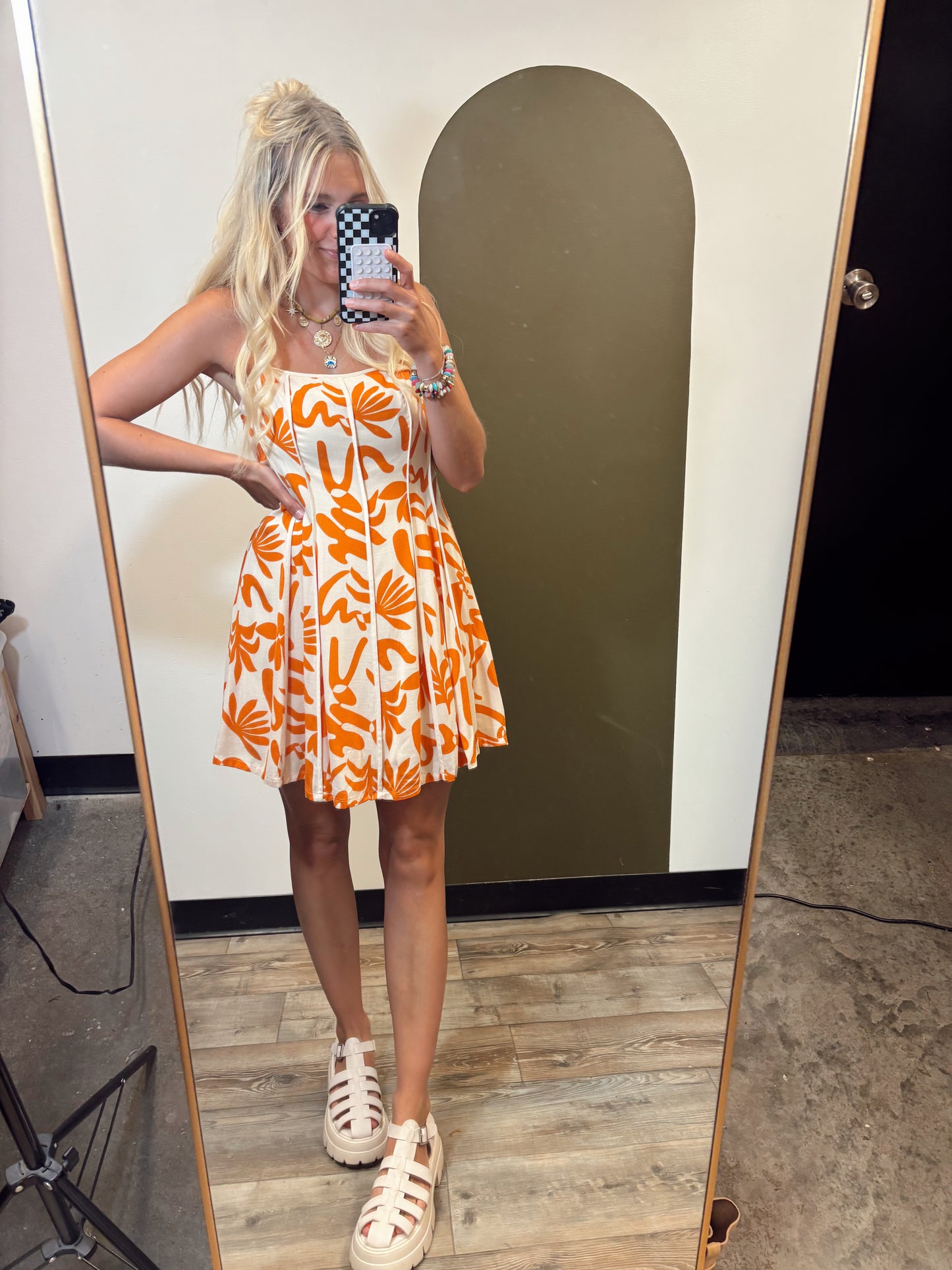 Resort Sun Mini Dress (Tangerine)