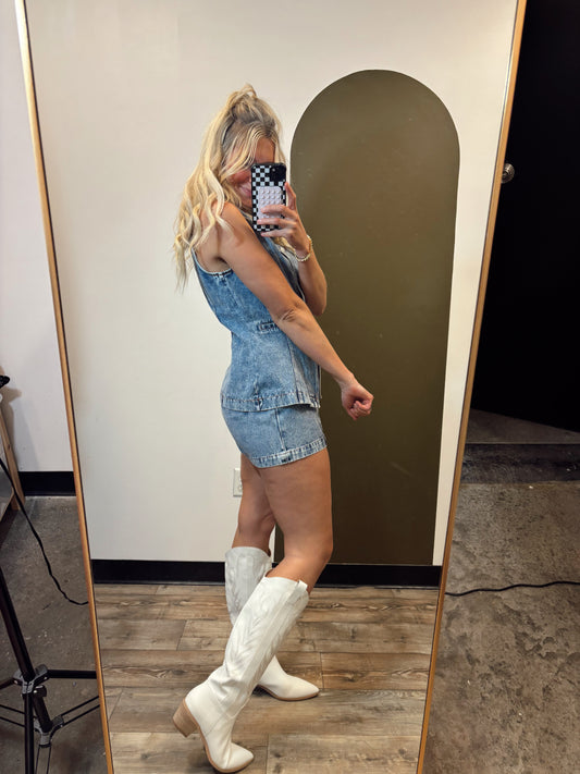 Aint Goin Down Denim Set