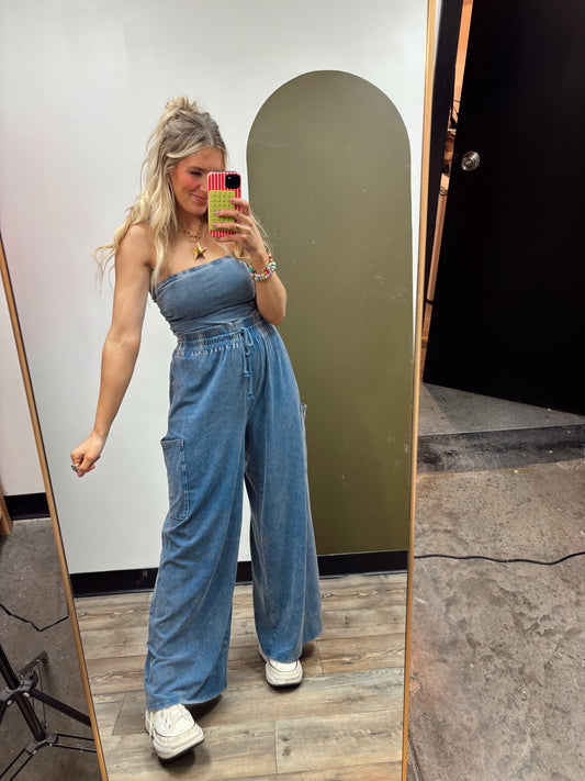 Free To Be Jumpsuit (Denim)