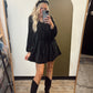 Mistletoe Velvet Dress (Black)