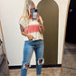 Diana S/S Stripe Sweater (Coral)