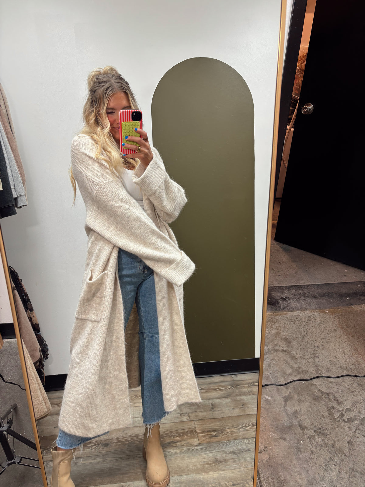 Kylee Long Cardigan (Taupe)