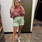 Sorority Girl Stripe Short (Green)