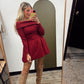 Stephany Off Shoulder Dress (Scarlet)