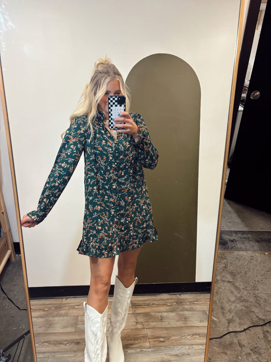 Kylie Floral Dress (Green)