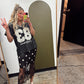 Lace Trim Polka Midi Skirt