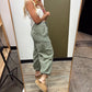 Twill Cargo Balloon Pant (Green)