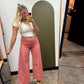Gingham Print Pant (Red)