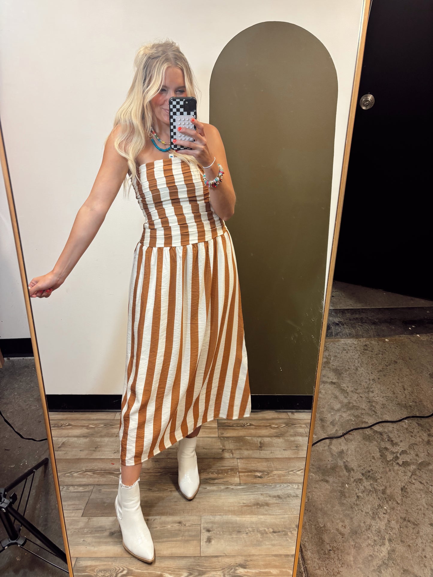 Mona Stripe Midi (Camel)