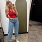 Polka Dot Straight Leg Jean