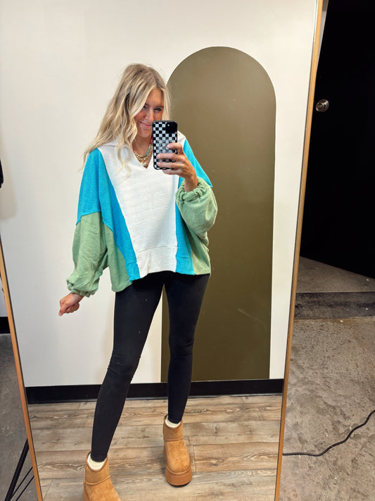 Blue Belle Contrast Top