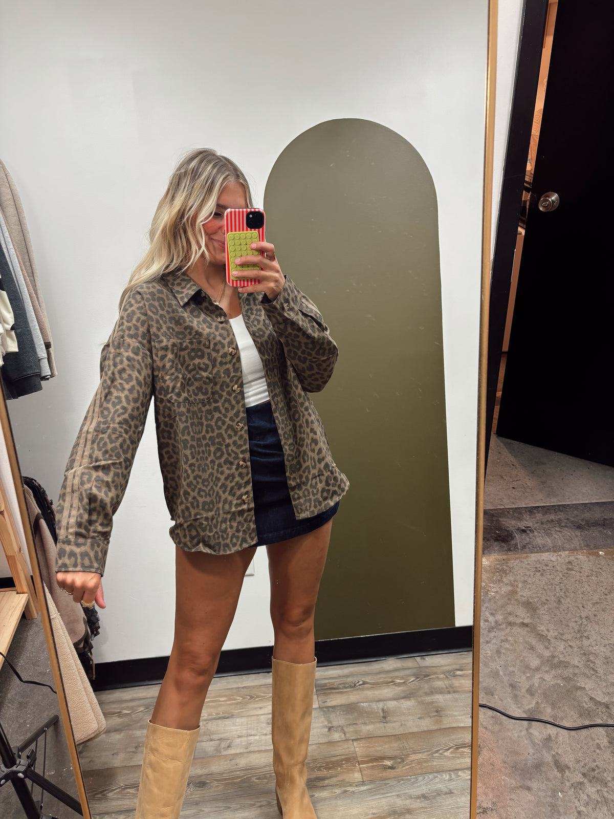 Serenity Leopard Button Top