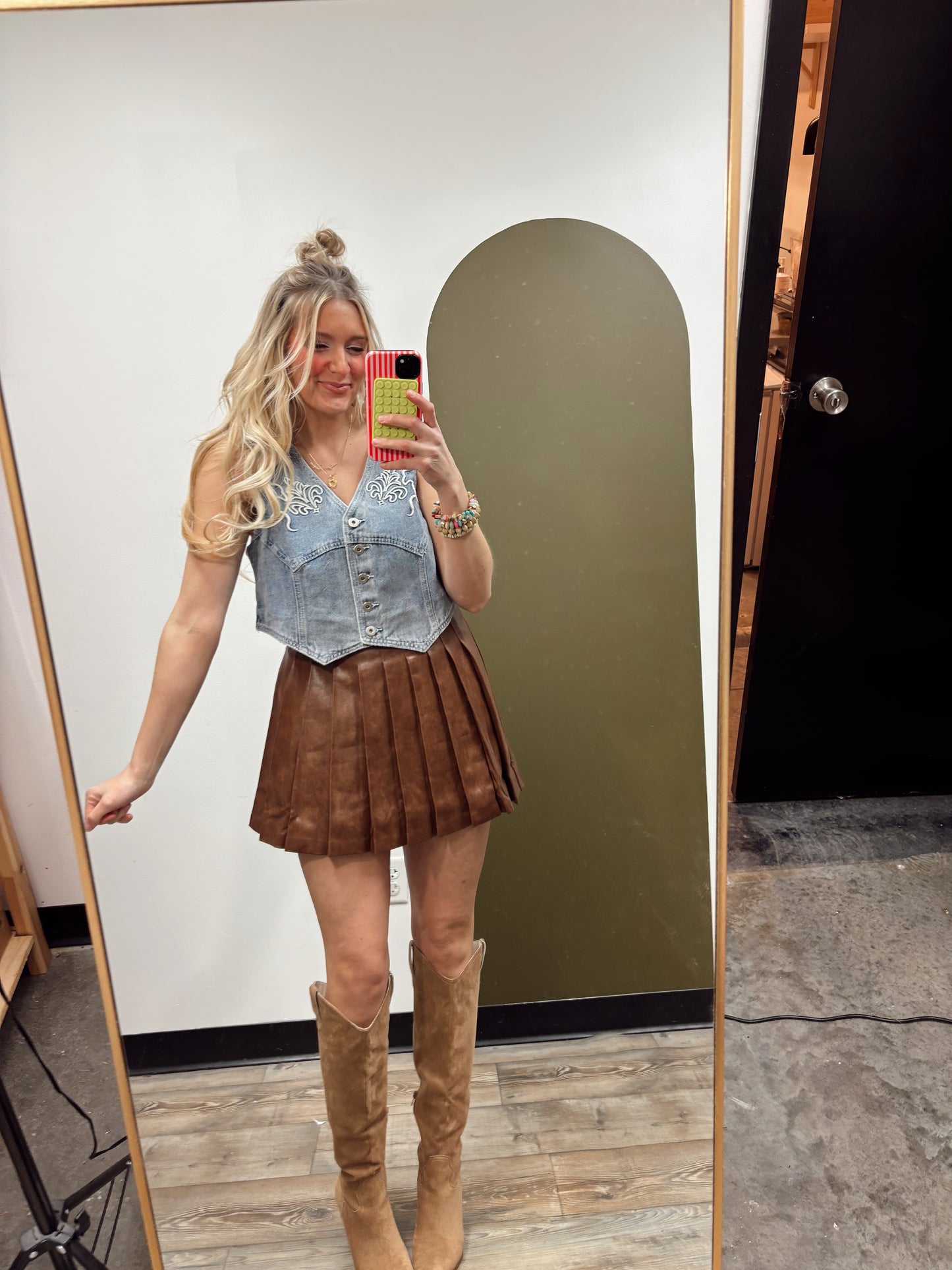 Zoey Emb Denim Vest