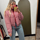 Gingham Puffer Jacket (Red)