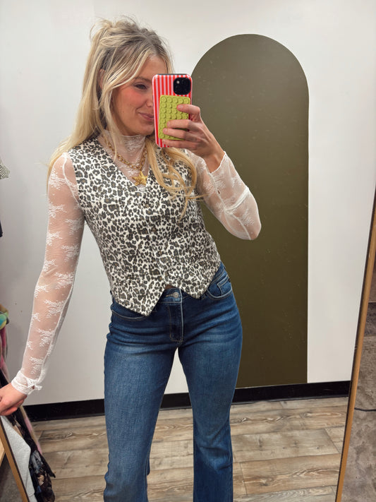 Rawr Leopard Print Vest