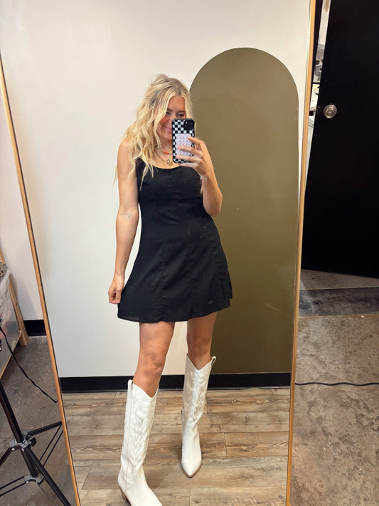 Sonja Linen Dress (Black)
