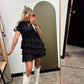 Octavia Ruffle Frill Dress (Black)