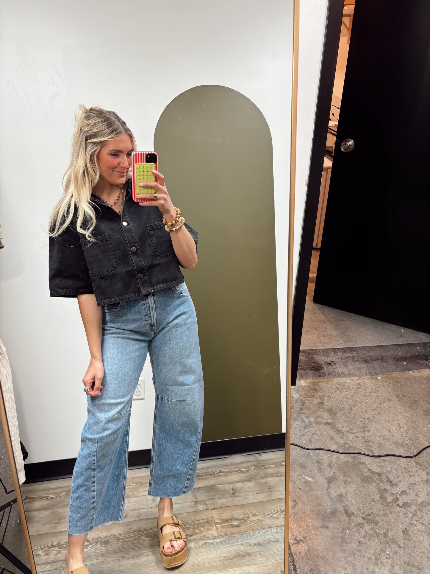 Vivienne Denim Top (Black)
