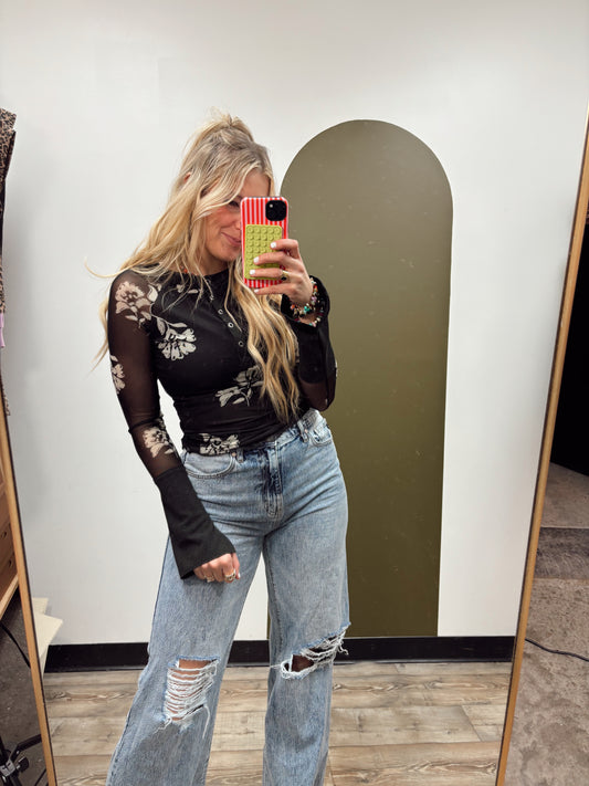 Annelle Henley Burnout Top