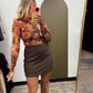 Lauren Sheer Floral Top (Brown)
