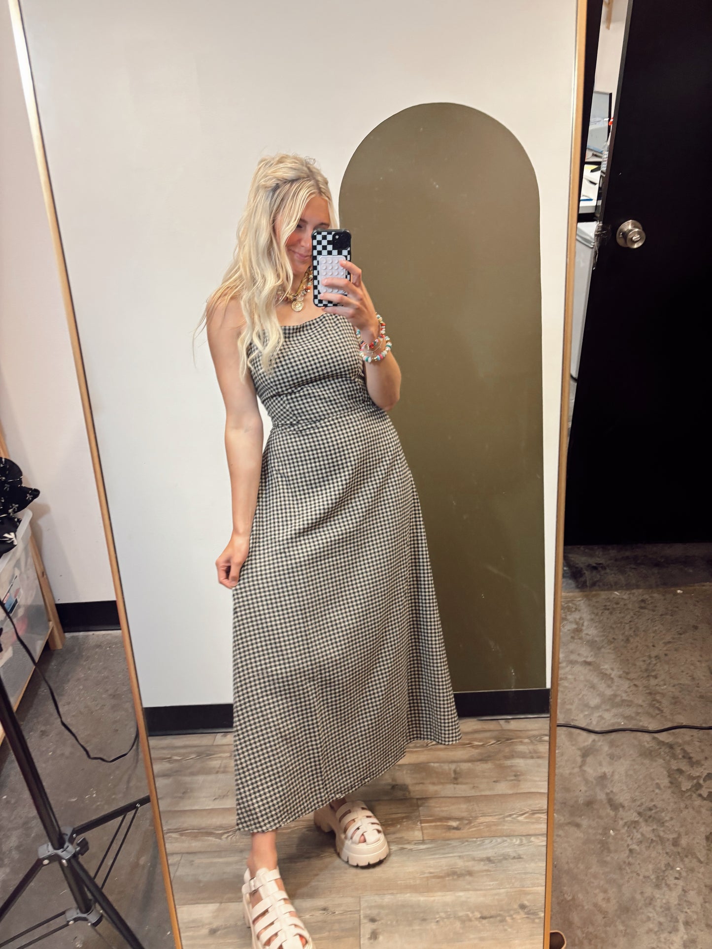 Rachel Gingham Maxi Dress
