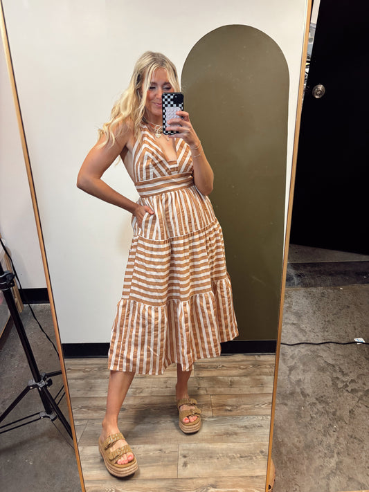 Gipsy Stripe Midi Dress