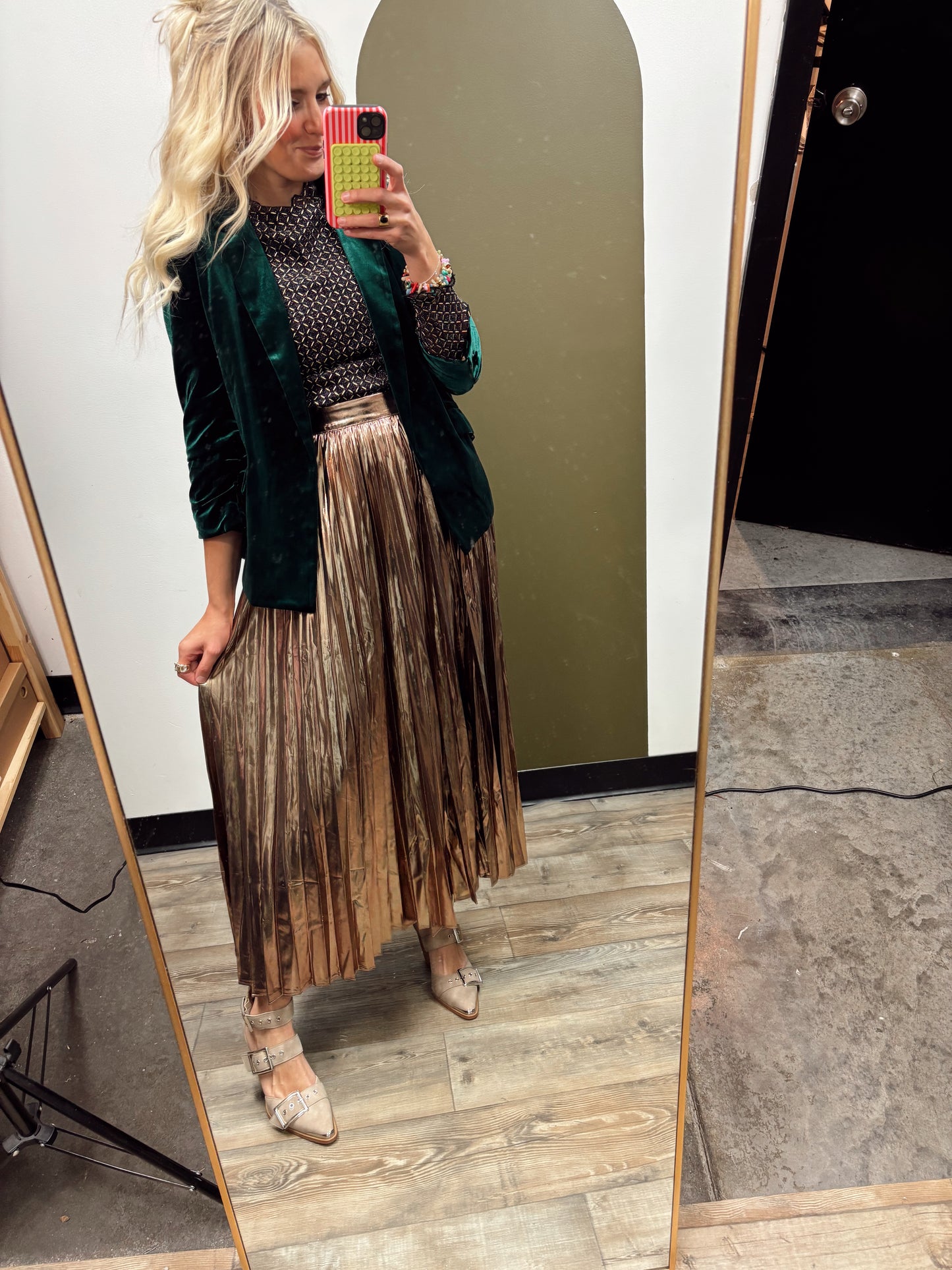 Reflect The Light Maxi Skirt (Gold)