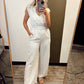 Maggie Stripe Jumpsuit (Taupe)