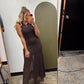 All Is Fair Lace Maxi Dress (Brown)