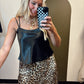 Last Night Satin Tank (Black)