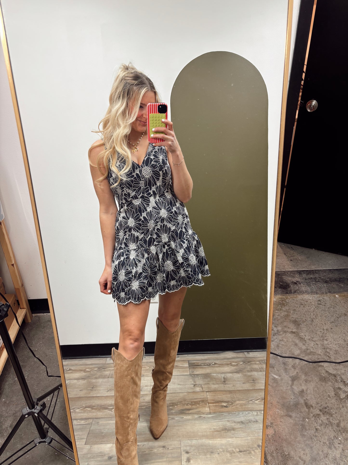 Midnight Garden Drop Waist Dress