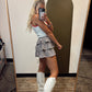 Tessa Checked Skort (Brown)