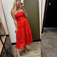 Vineyard Eyelet Dress (Red)