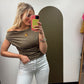 Cowl Neck Detail Top (Olive)
