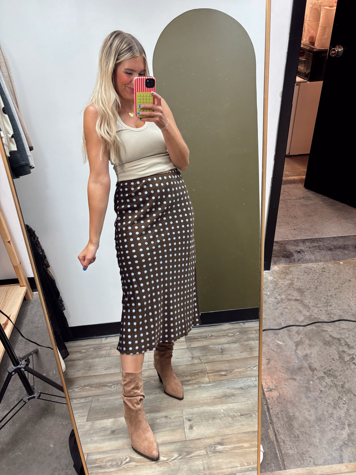 Skyfall Polka Dot Midi Skirt