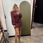 Sadie Front Tie Dress (Merlot)
