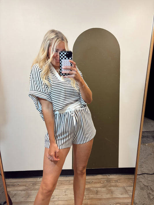 Brandy Stripe Short Set