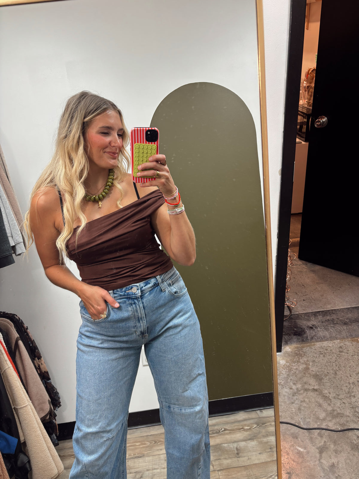 Kier One Shoulder Peek Top
