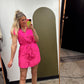 Elsa Chiffon Button Dress (Pink)