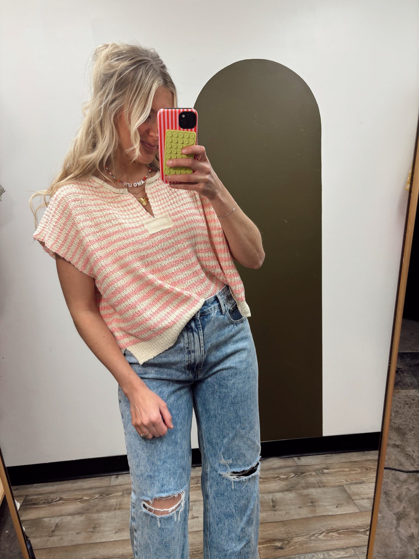 Annie Stripe Top (Pink)