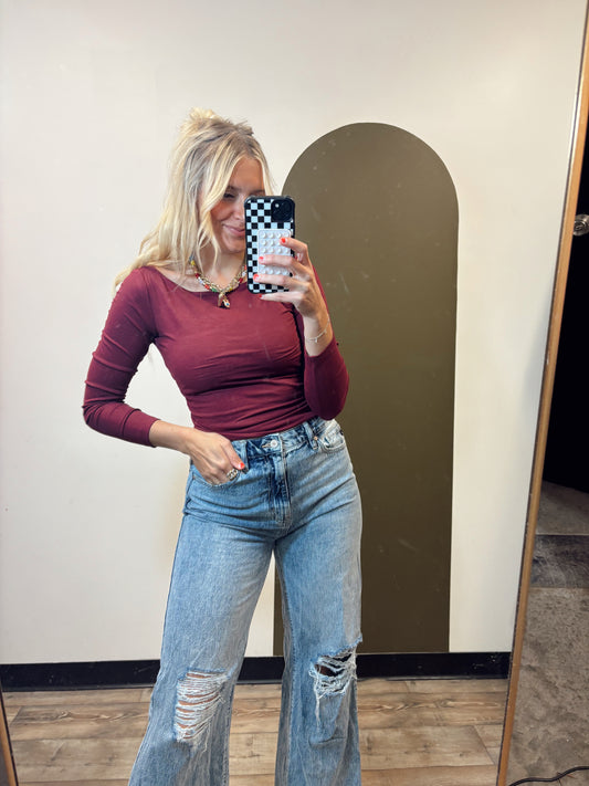 Ship Has Sailed Top (Burgundy)