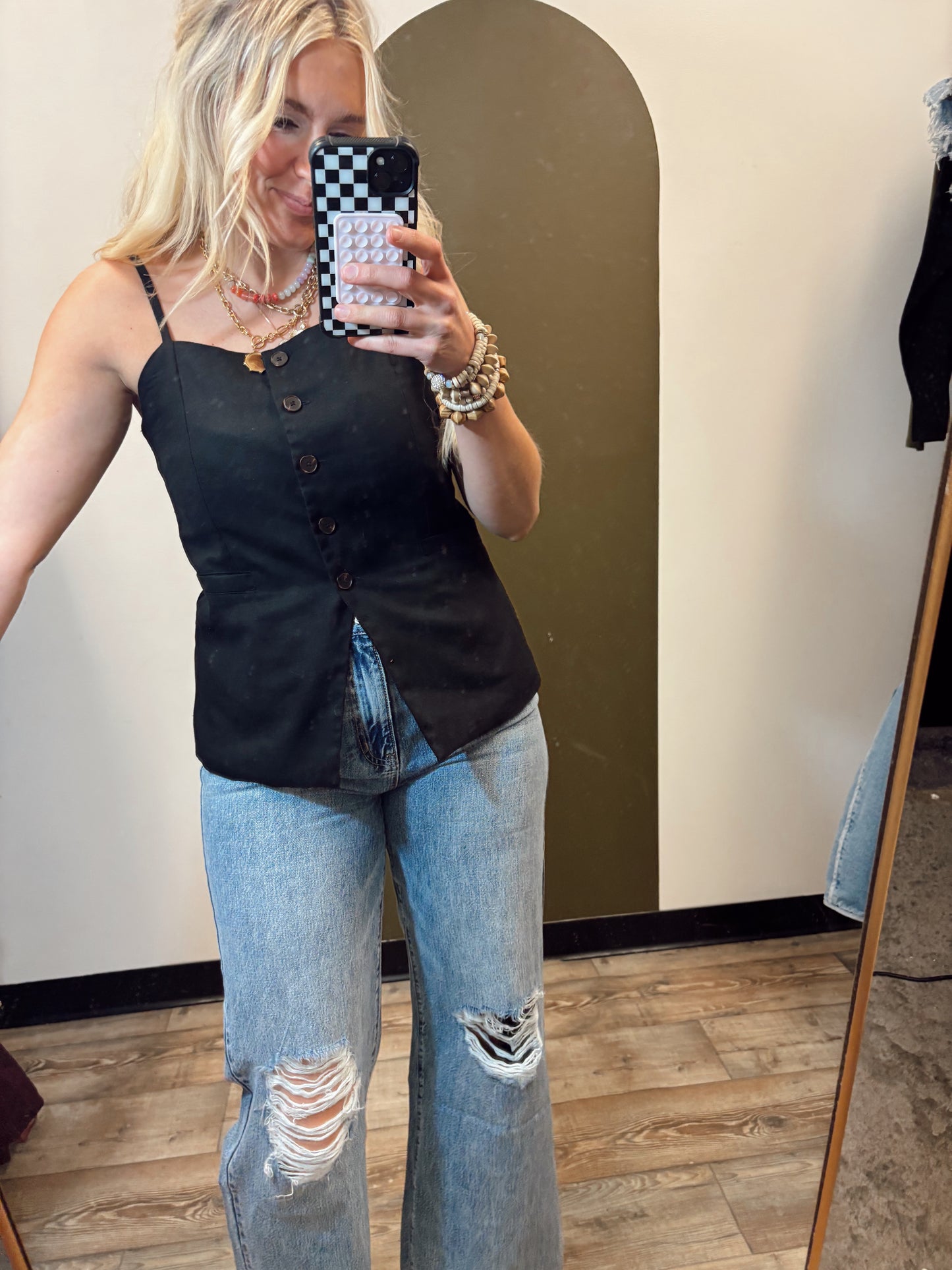 Bristol Button Vest (Black)