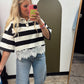 Polo Match Stripe Lace Top